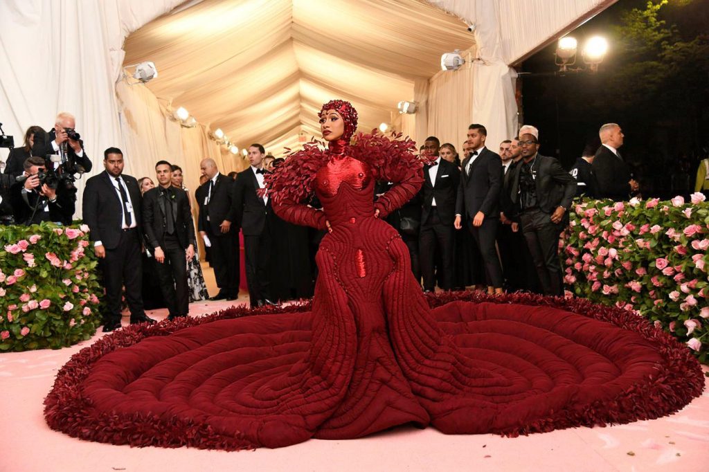 Cardi B in red Thom Browne gown at the MET Gala 2019