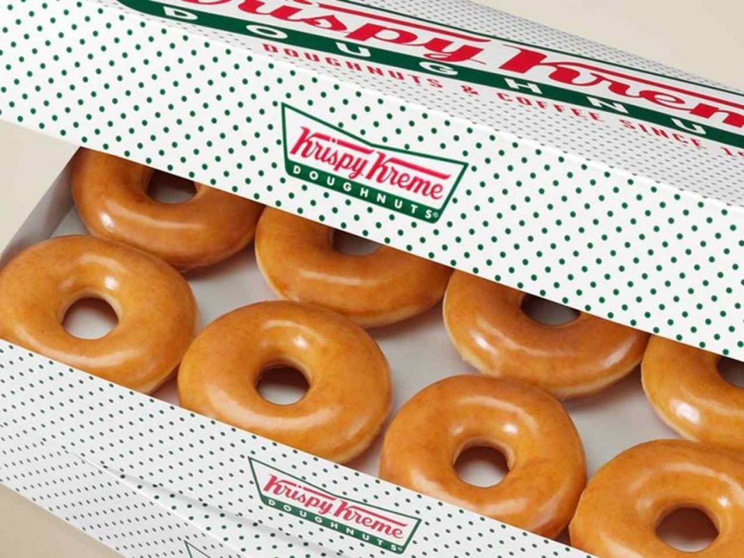 A dozen Krispy Kreme doughnuts for $1