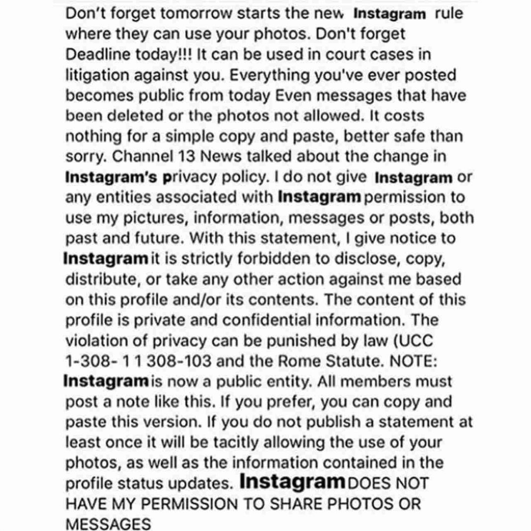 Instagram will use your photos against you: hoax debunked